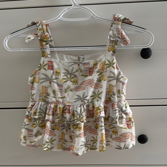 Janie and Jack Tropical Print Summer Sleeveless Cotton Top Size 6 (Girl) - Picture 1 of 9